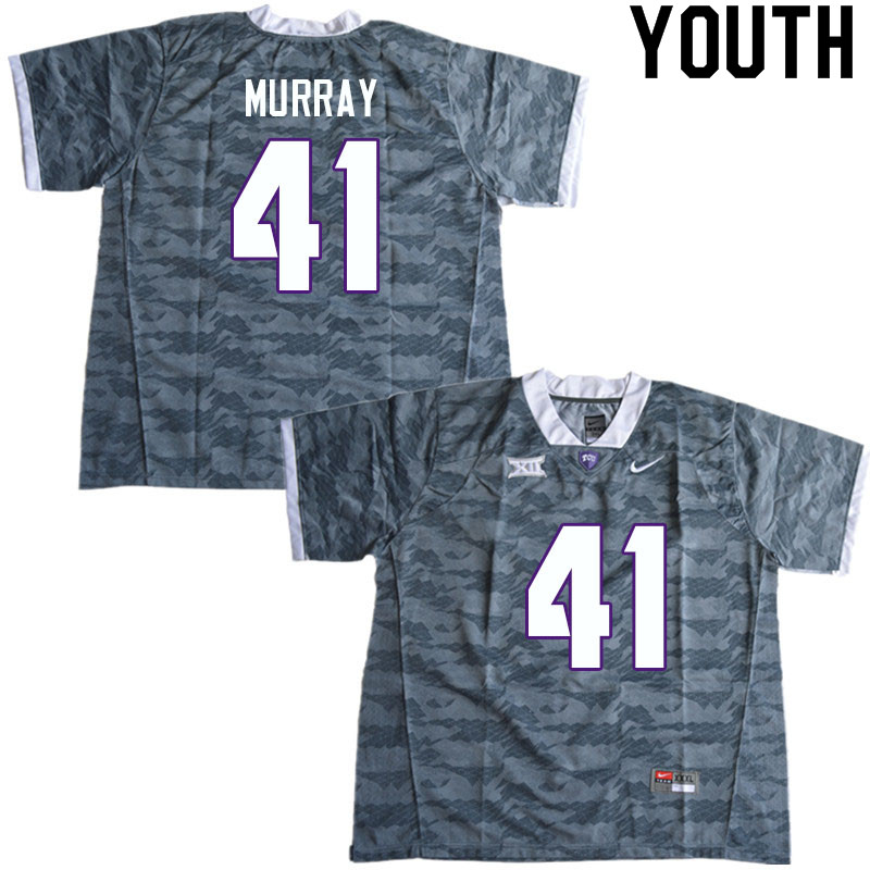 Youth #41 Chris Murray TCU Horned Frogs College Football Jerseys Sale-Gray